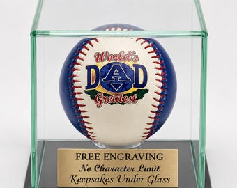 Personalisierte Baseball-Glasvitrine mit Gravur