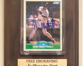 Vitrine pour cartes à collectionner de baseball : plaque en bois finition noyer