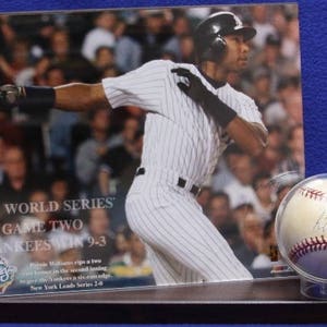 Baseball + 8x10 Photo Horizontal  Desktop Display Case with Cherry Finish Wood. Free Photo Printing.