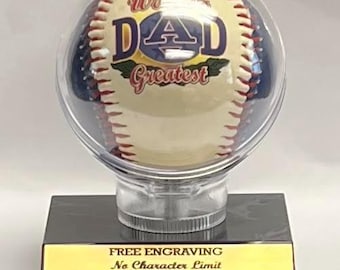 Vitrine de baseball personnalisée avec base inclinée noire et gravure, trophée MLB et Little League