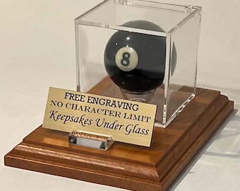 Billard personnalisé - Vitrine pour 8 boules de billard : base en cerisier massif