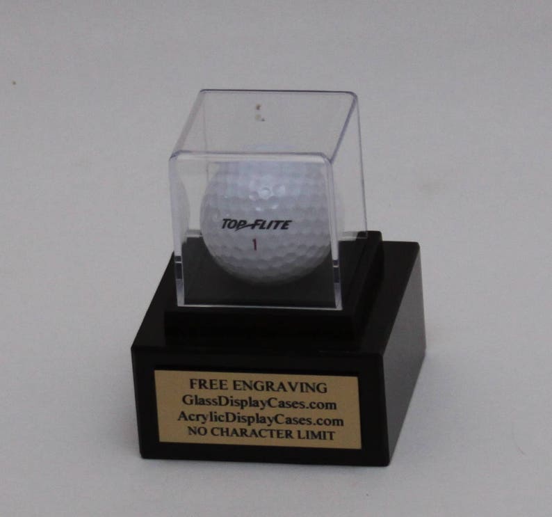 Golf Ball Hole in One Display Case With Genuine Black Marble Etsy
