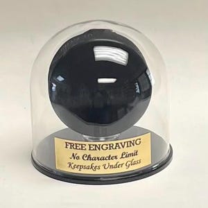 Single Hockey Puck Glass Display Case Round Dome With Base Color Choice & Free Engraved Nameplate