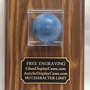 Lacrosse Ball Personalized Custom Wall Mount or Desktop Display Case Holder - Walnut or Black Finish Wood Plaque - Free Engraving