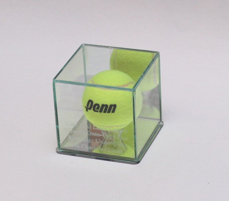 Tennis Ball Etched Glass Personalized Engraved Display Case Etsy