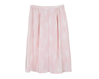 SALE/Vintage Pink Pastel Midi Graphic Print Skirt size 29/30