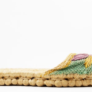 Vintage Woven Raffia Slip On Slide Sandals image 4
