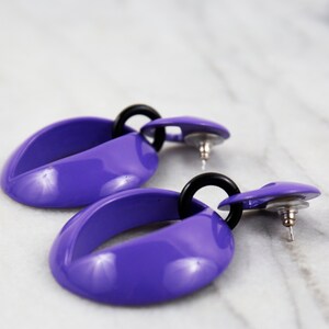 Vintage Purple Avant Garde Chunky Drop/Dangle Earrings image 7