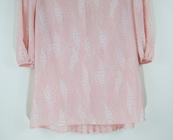 SALE/Vintage Pastel Pink Puff Sleeve Pleated Top … - image 8