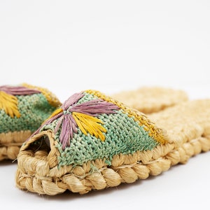 Vintage Woven Raffia Slip On Slide Sandals image 6
