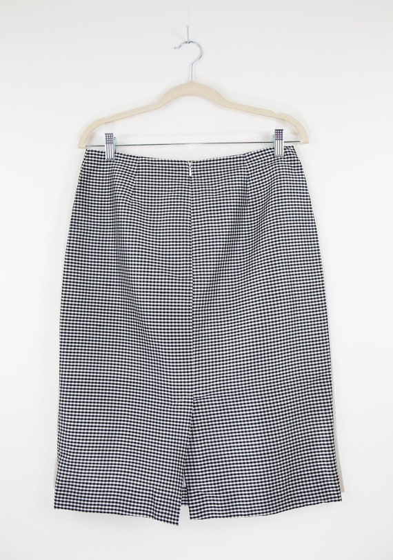 Sale/Vintage Oscar De La Renta Silk Gingham Skirt… - image 3