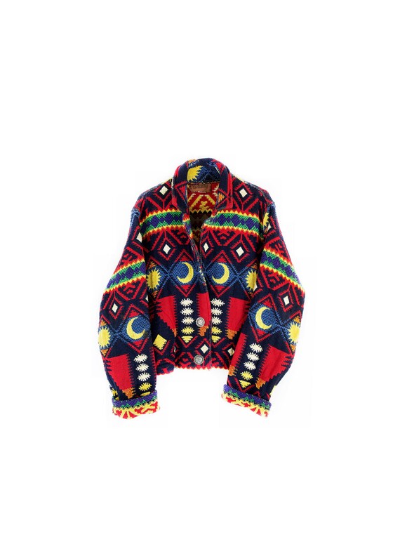 Vintage Unisex Cosmic Moon & Stars Southwestern Ja