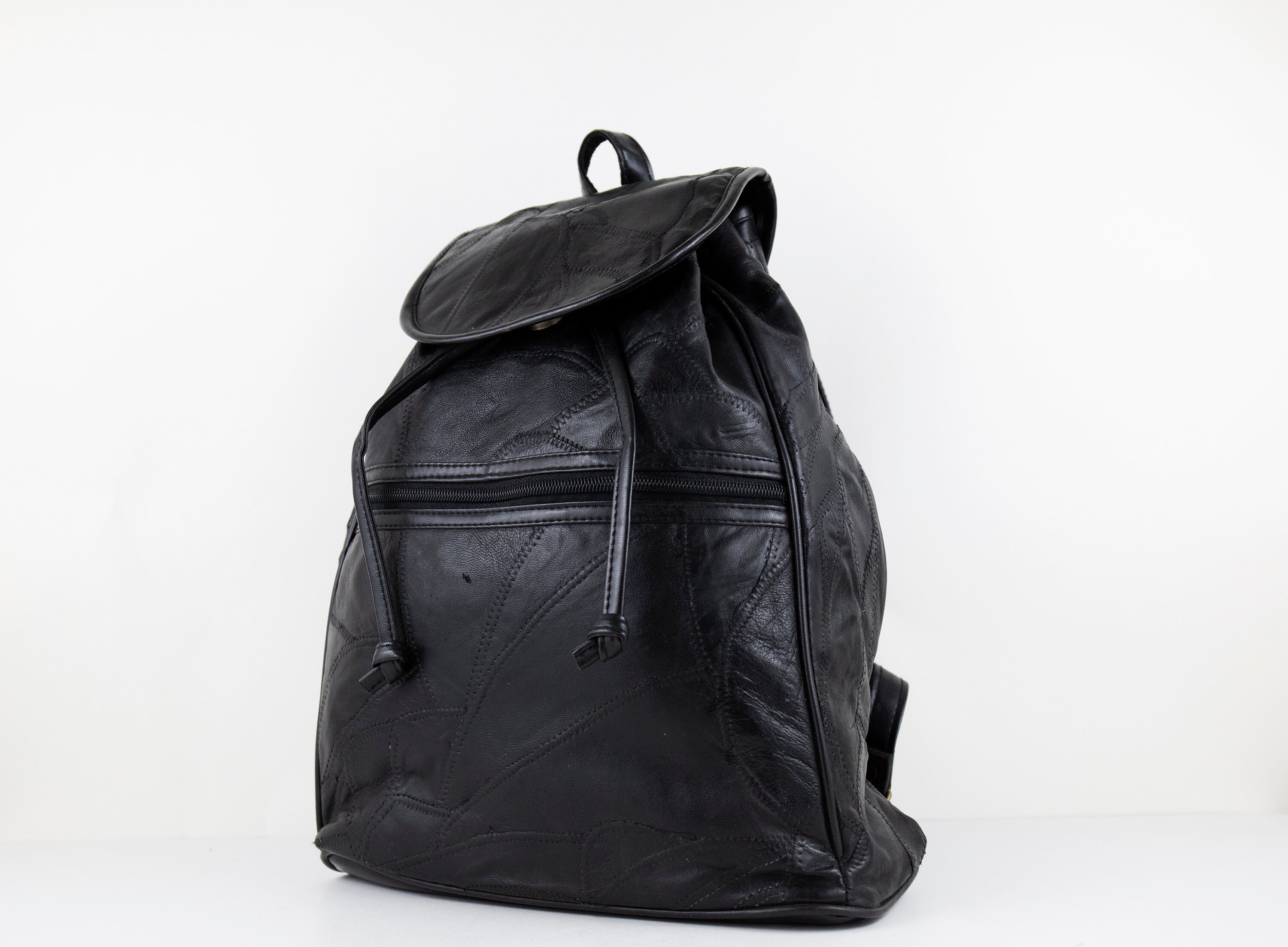 leather patchwork backpack