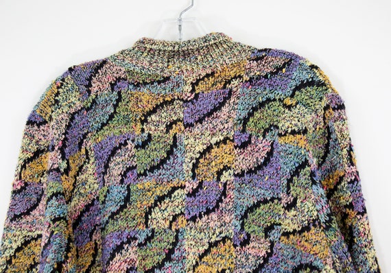 Vintage Abstract Pastel Knit Cardigan Sweater siz… - image 10