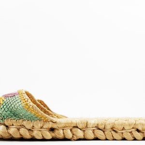 Vintage Woven Raffia Slip On Slide Sandals image 7