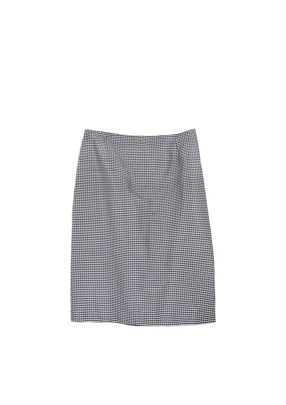 Sale/Vintage Oscar De La Renta Silk Gingham Skirt… - image 1