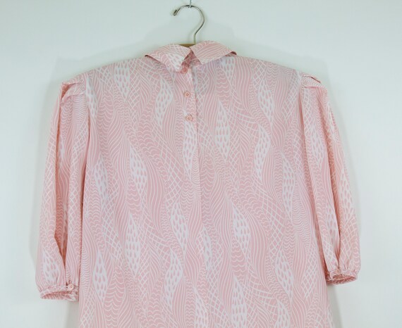 SALE/Vintage Pastel Pink Puff Sleeve Pleated Top … - image 7