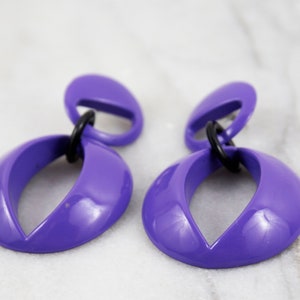 Vintage Purple Avant Garde Chunky Drop/Dangle Earrings image 2