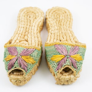 Vintage Woven Raffia Slip On Slide Sandals image 5