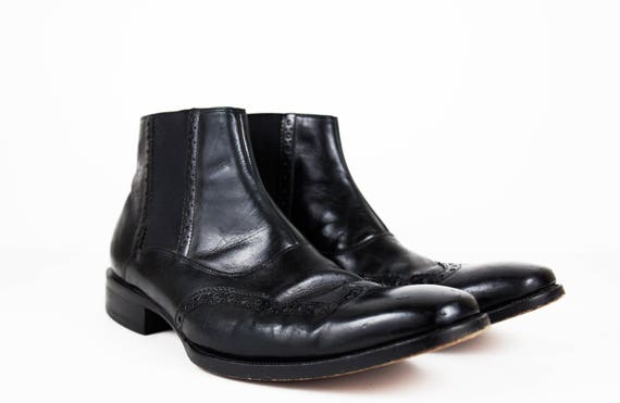 kenneth cole black leather boots