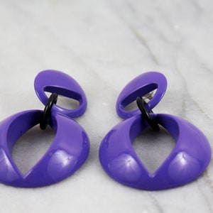 Vintage Purple Avant Garde Chunky Drop/Dangle Earrings image 3