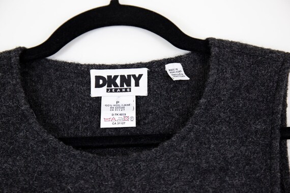 Vintage DKNY Minimalist Grey Felted Wool Sleevele… - image 3