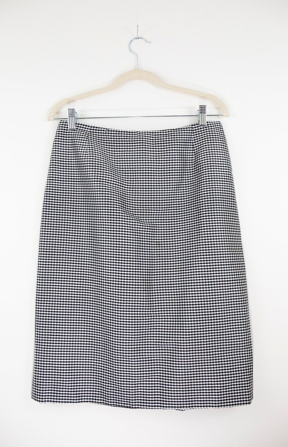 Sale/Vintage Oscar De La Renta Silk Gingham Skirt… - image 2