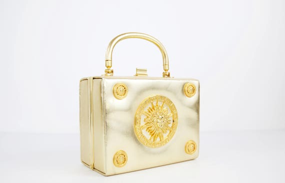 Vintage Gold Kitsch SUN Burst Boxy Top Handle Hand
