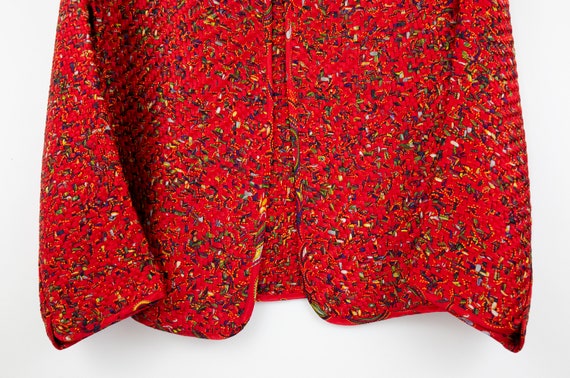 Vintage Avant Garde Red Woven Silk Jacket size LA… - image 5