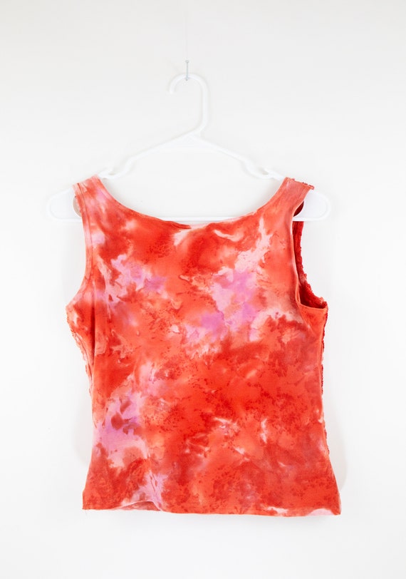 Vintage Avant Garde Crafty Funky Tie Dye Tank Top - image 3