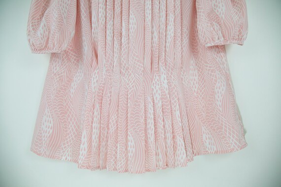 SALE/Vintage Pastel Pink Puff Sleeve Pleated Top … - image 5