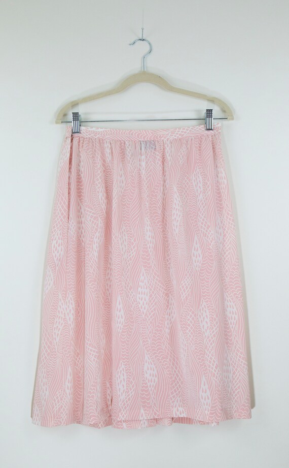 SALE/Vintage Pink Pastel Midi Graphic Print Skirt… - image 3