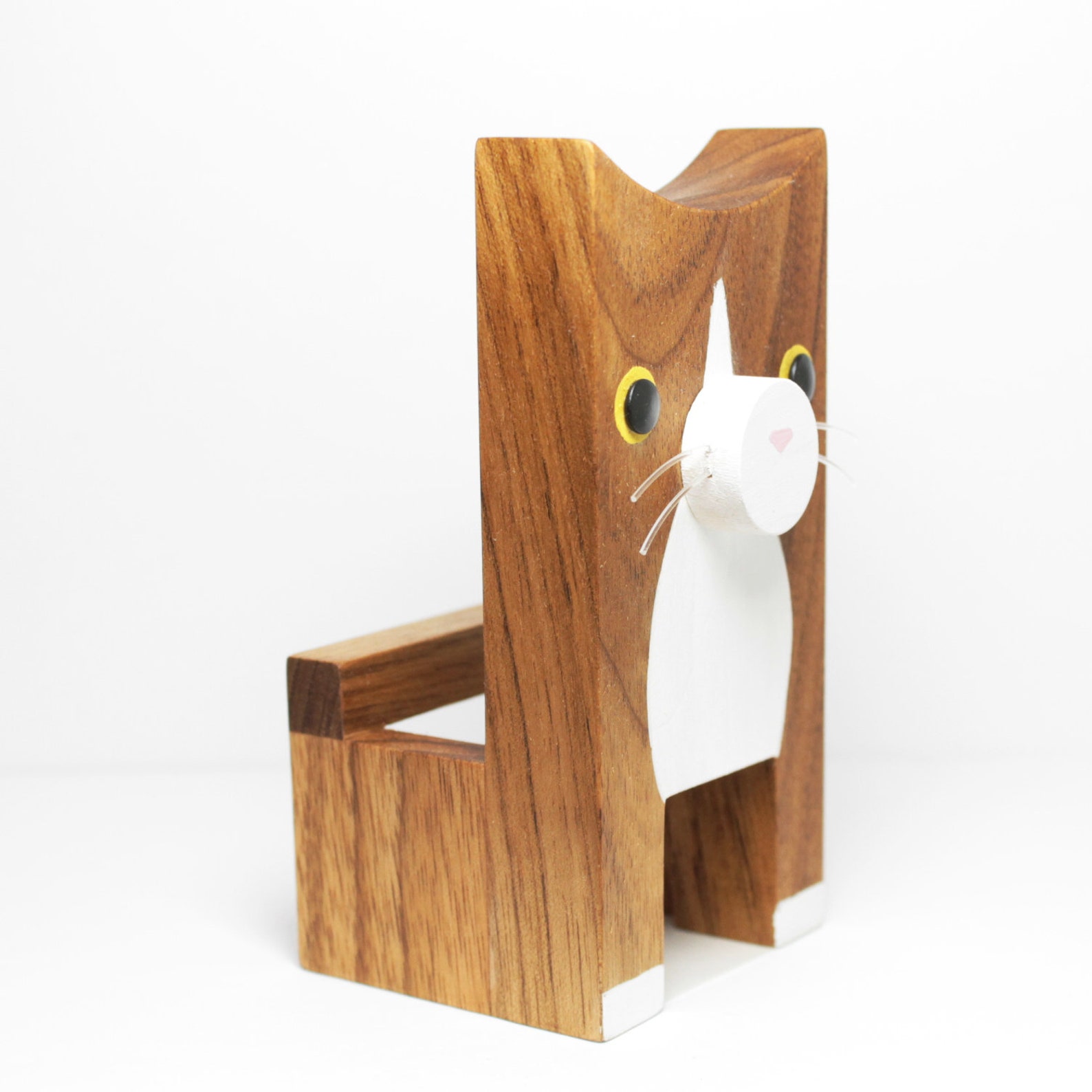 Wooden Cat Phone Stand / Custom Cat Phone Holder / Etsy