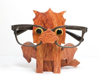 Red Dragon Eyeglass Stand / Glasses Holder / Rosewood