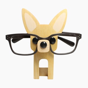 Chihuahua Wearing Eyeglasses Stand / Glasses Holder / Eyeglass Art / Eyeglass Display / Eyeglass Accessories / Personalized Gift image 1