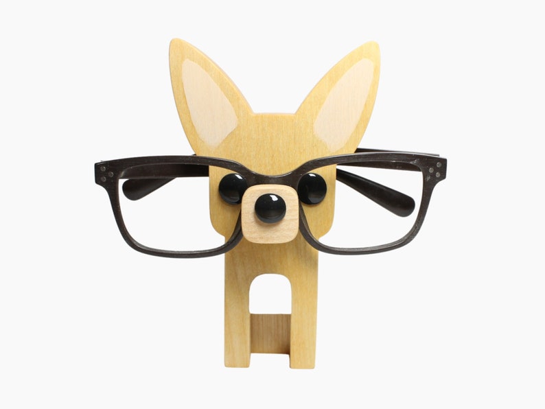 Chihuahua Wearing Eyeglasses Stand / Glasses Holder / Eyeglass Art / Eyeglass Display / Eyeglass Accessories / Personalized Gift image 1