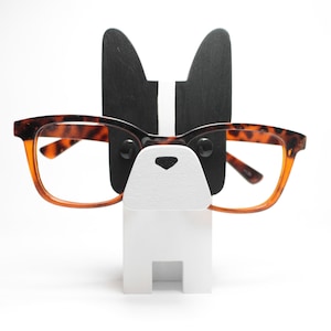 Boston Terrier Wearing Eyeglasses Stand / Glasses Holder