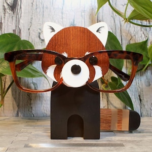 Red Panda Eyeglass Stand / Glasses Holder / Organizer / Boho Chic Decor image 1