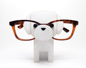 Maltese Dog Eyeglass Stand / Holder