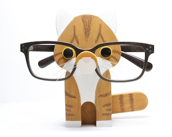 Orange Tabby Cat Eyeglass Stand / Glasses Holder