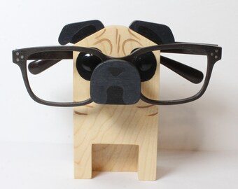 Pug Dog Eyeglass Stand / Glasses Holder /