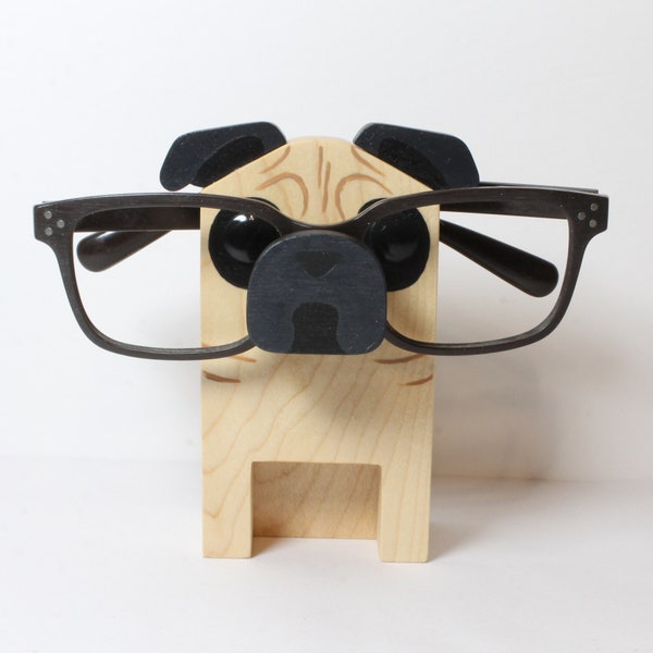 Support à lunettes / Porte-lunettes pour chien carlin /