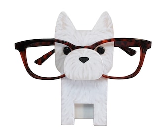 West Highland Terrier Dog Eyeglass Stand / Westie Glasses Holder