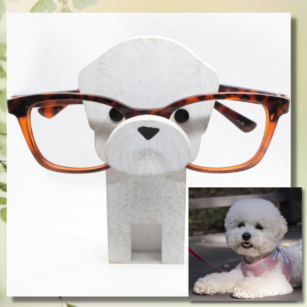 Custom Dog Eyeglass Stand | Personalized Pet Gift | Dog Memorial | Pet Portrait | Dog Sculpture | Dog Figurine