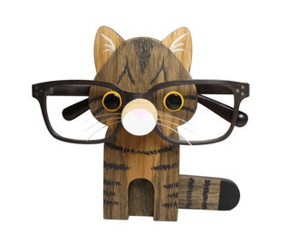 Brown Tabby Cat Eyeglass Stand / Glasses Holder