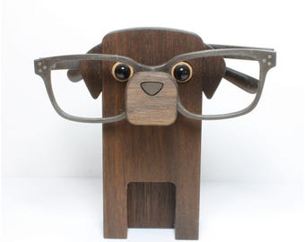 Chocolate Labrador Retriever Dog Eyeglass Stand / Brown Lab Glasses Holder