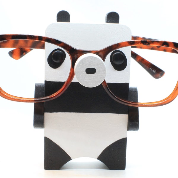 Panda Bear Wearing Eyeglasses / Glasses Stand Holder