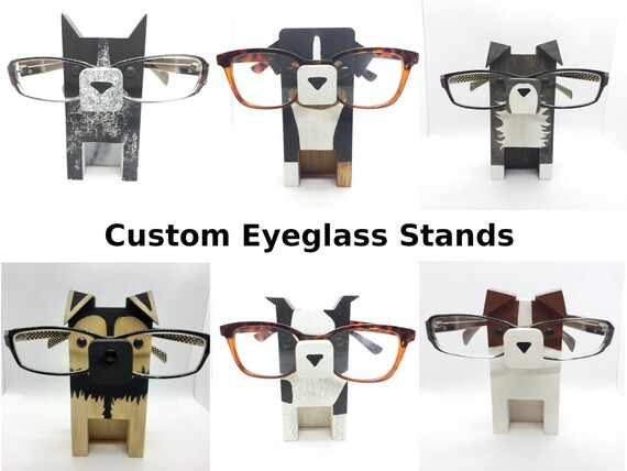 Dog Wearing Eyeglasses Stand / Glasses Holder / Eyeglass Art / Eyeglass  Display / Eyeglass Accessories / Personalized Gift 
