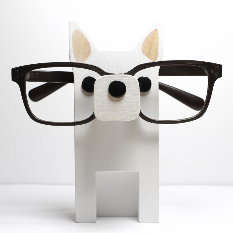 German Shepherd Eyeglass Stand / Glasses Holder White