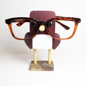 Purpleheart Wood Bird Eyeglass Stand | Glasses Holder | Modern Decor
